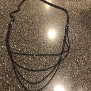 The limited Brown metallic long necklace